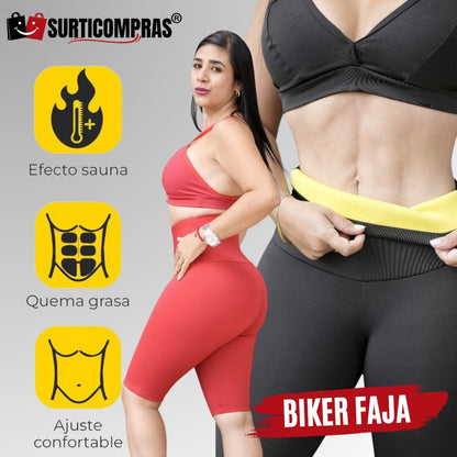 🔥BIKER CON FAJA NEOPRENO®️ 3 en 1 QUEMA GRASA ➕ MOLDEADORA ➕ LEVANTA COLA